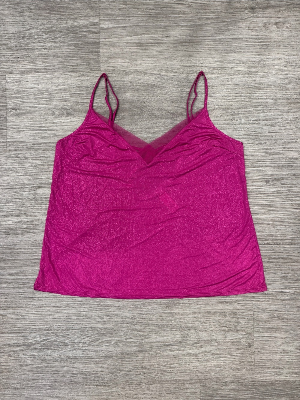 Victoria’s Secret Fuchsia Spaghetti Strap V-Neck Tank Top Size Large
